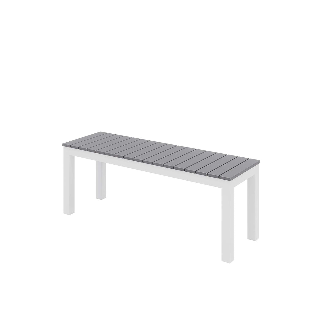 Olio Designs Series Ivy Patio Bench, Grey/White