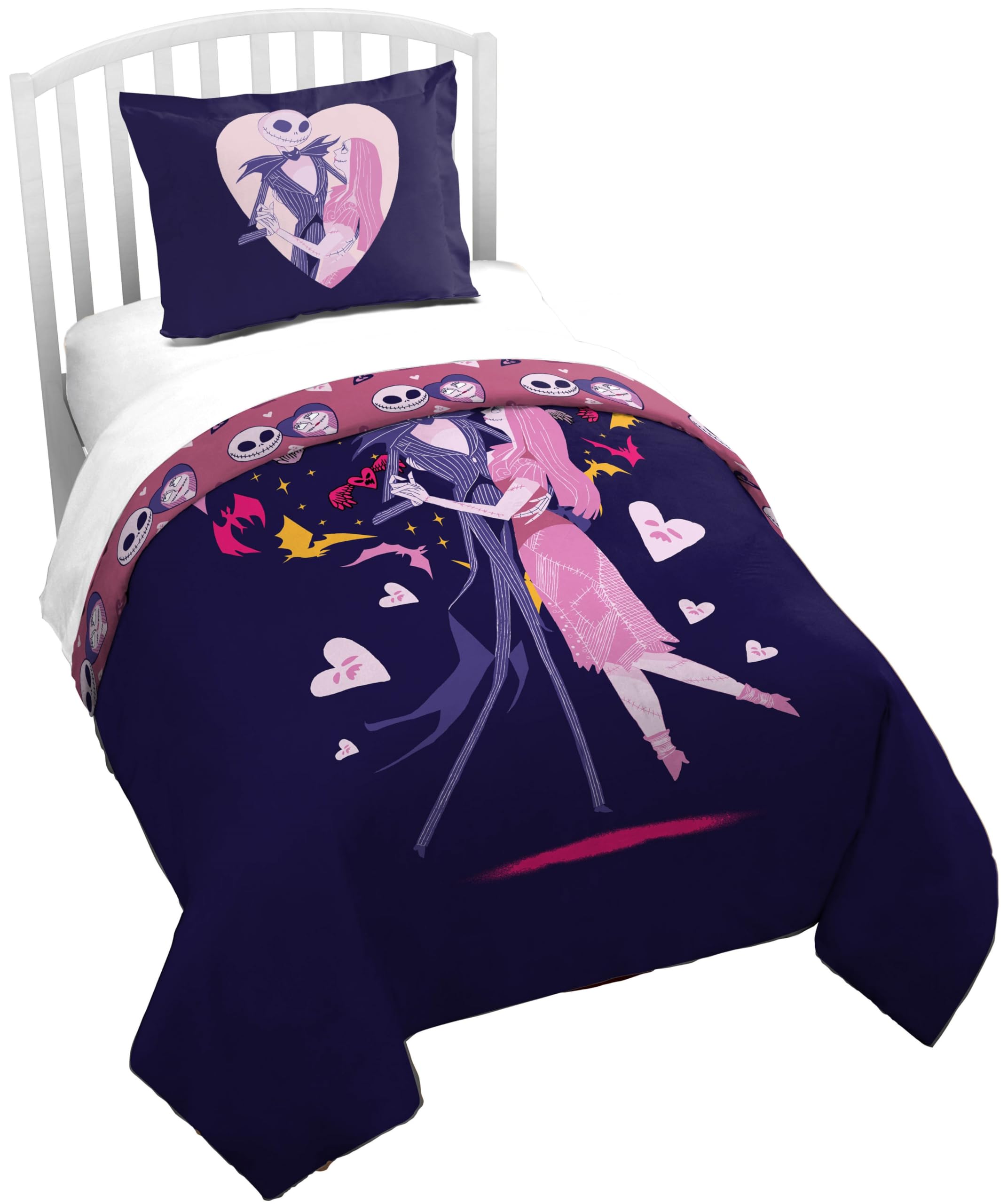 Jay Franco Duvet Cover Set - 2 Piece Comforter Cover And Sham Set, Super Soft Cozy Kids Bedding (Insert Not Included) Purple - N