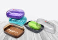 Bringhom Soap Case Holder Box with Transparent Lid and Strainer Tray for Home, Kitchen, Bathroom, Washbasin (Assorted Colour, Pl