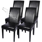 SearchI Waterproof PU Leather Dining Chair Covers Set of 4, Stretch Oilproof Parsons Chair Slipcovers Removable Washable Kitchen