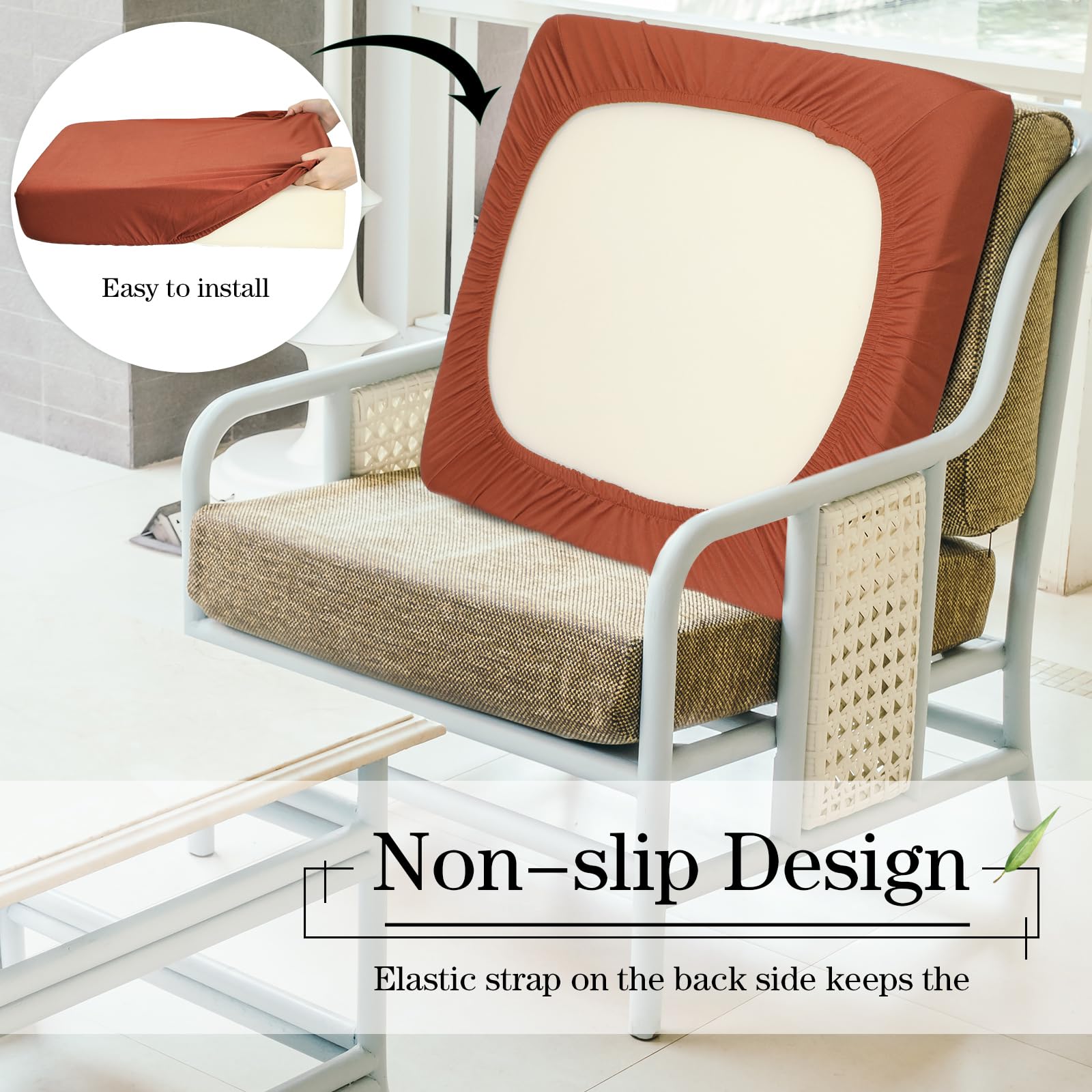 Newwiee 12 Pcs Stretch Sofa Couch Cushion Covers Patio Outdoor Cushion Covers Replacement Waterproof Couch Covers Individual Sli