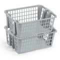 DecorRack 13L Plastic Storage Basket, Organizer Bin, Gray (2 Pack)