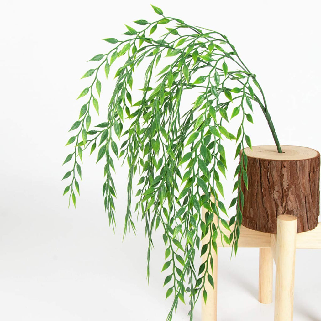 Pasyou Artificial Willow, Plastic Plants Greenery Leaves Fake Hanging Vine Faux Ivy For Home Indoor Outdoor Garden Door Wall Diy