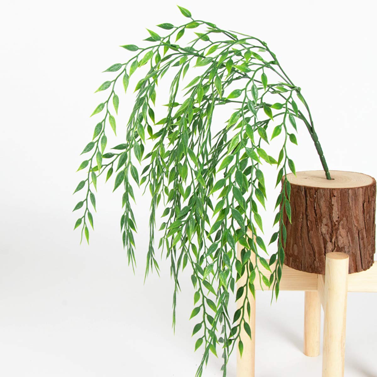 Pasyou Artificial Willow, Plastic Plants Greenery Leaves Fake Hanging Vine Faux Ivy For Home Indoor Outdoor Garden Door Wall Diy