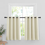 RYB HOME Blackout Curtain Tiers - Thermal Insulting Half Window Decor for Bedroom Bathroom Kitchen Kids Nursery Privacy Drapes, 