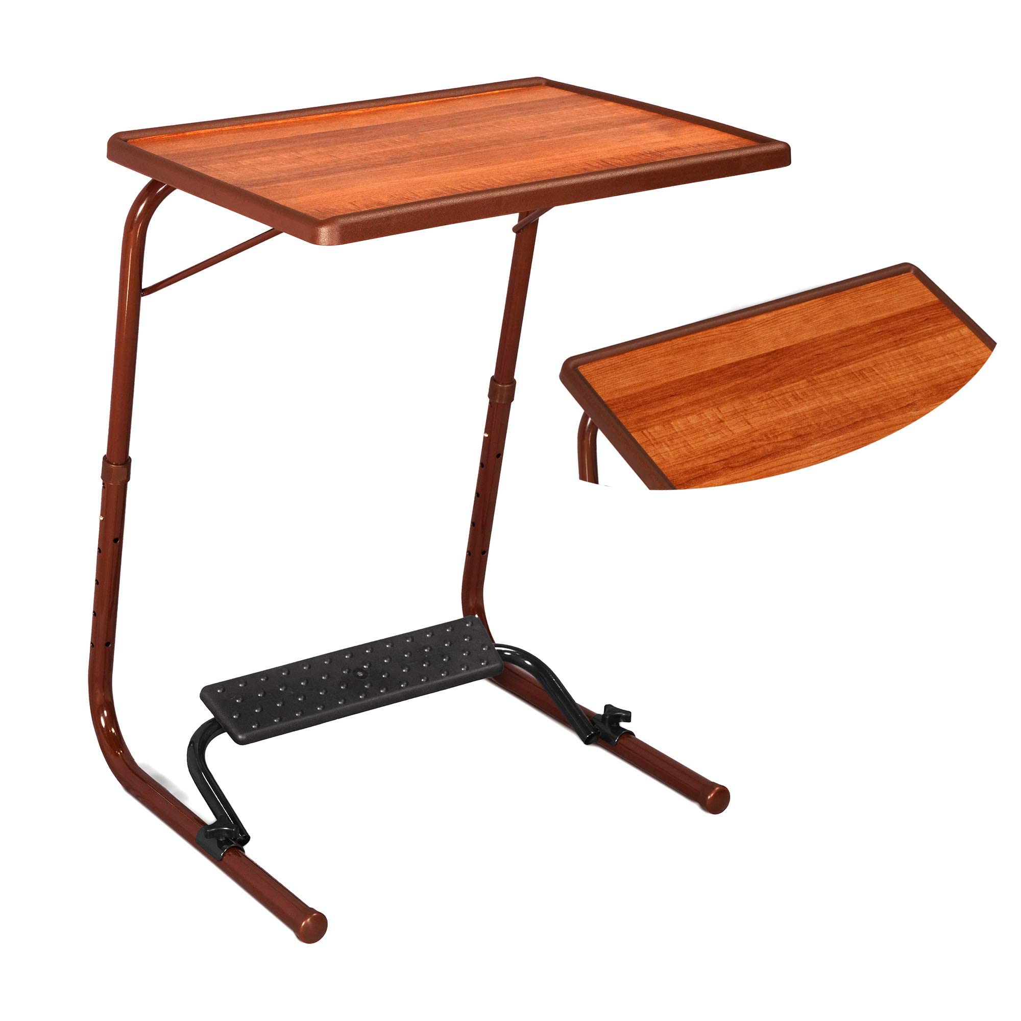 TABLE MAGIC  Laptop Table mat Finish, Lapdesk, Utility Table, Table with footrest, Height Adjustable Table, Work at Home Table 