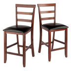Ergode Wood Element Counter Stool Set | Oyster Gray | 2-Pc Set | Solid Wood | 220lbs Weight Capacity | Stable & Stylish | Multiple Finishes (94074-VV)