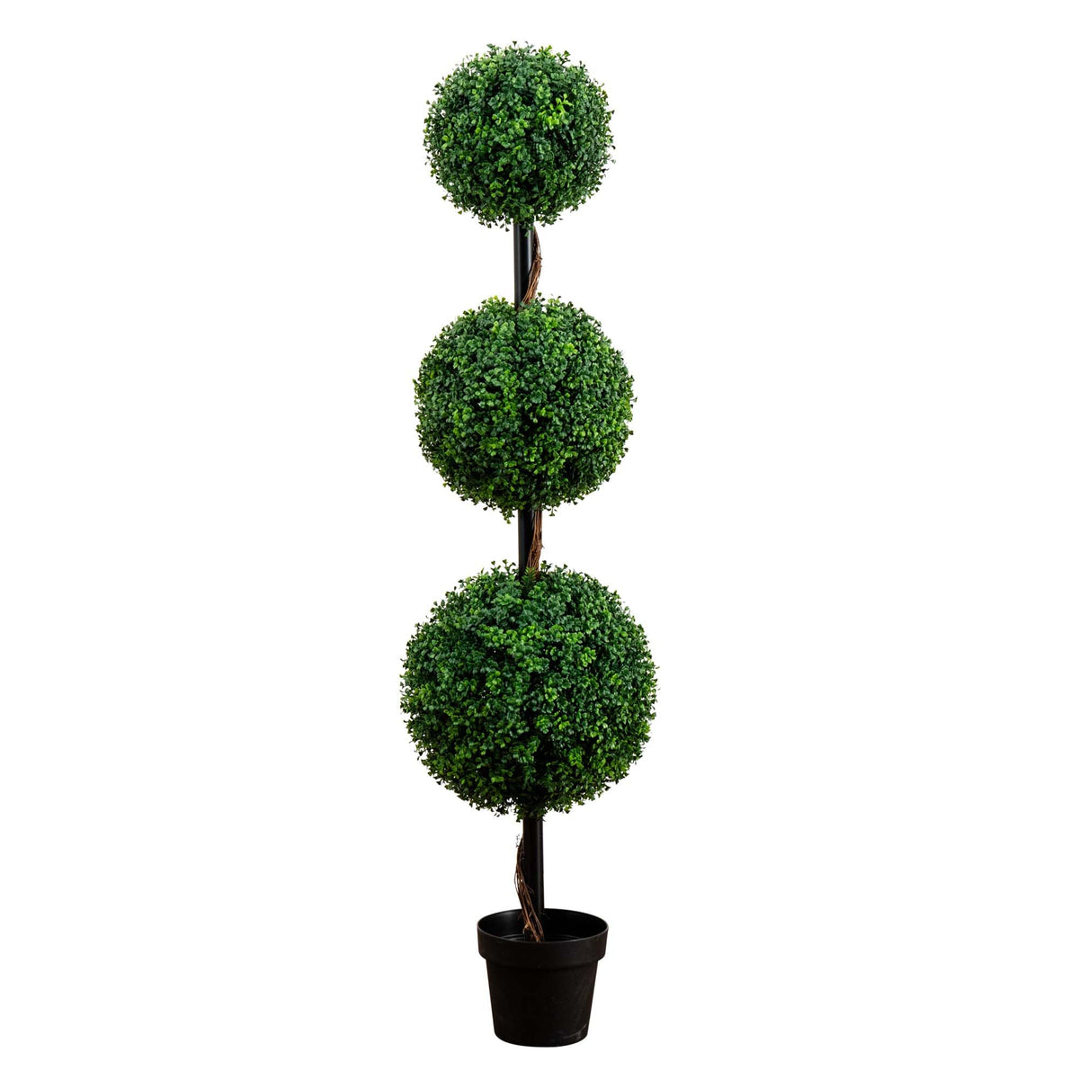 Nearly Natural 5ft. Artificial Triple Ball Boxwood Topiary Tree (Indoor/Outdoor)