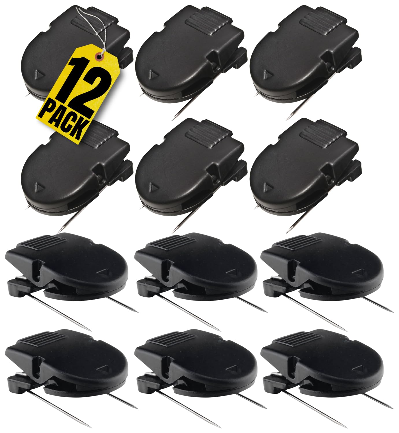 1Intheoffice Cubicle Clips, Black, 12/Pack (Black)