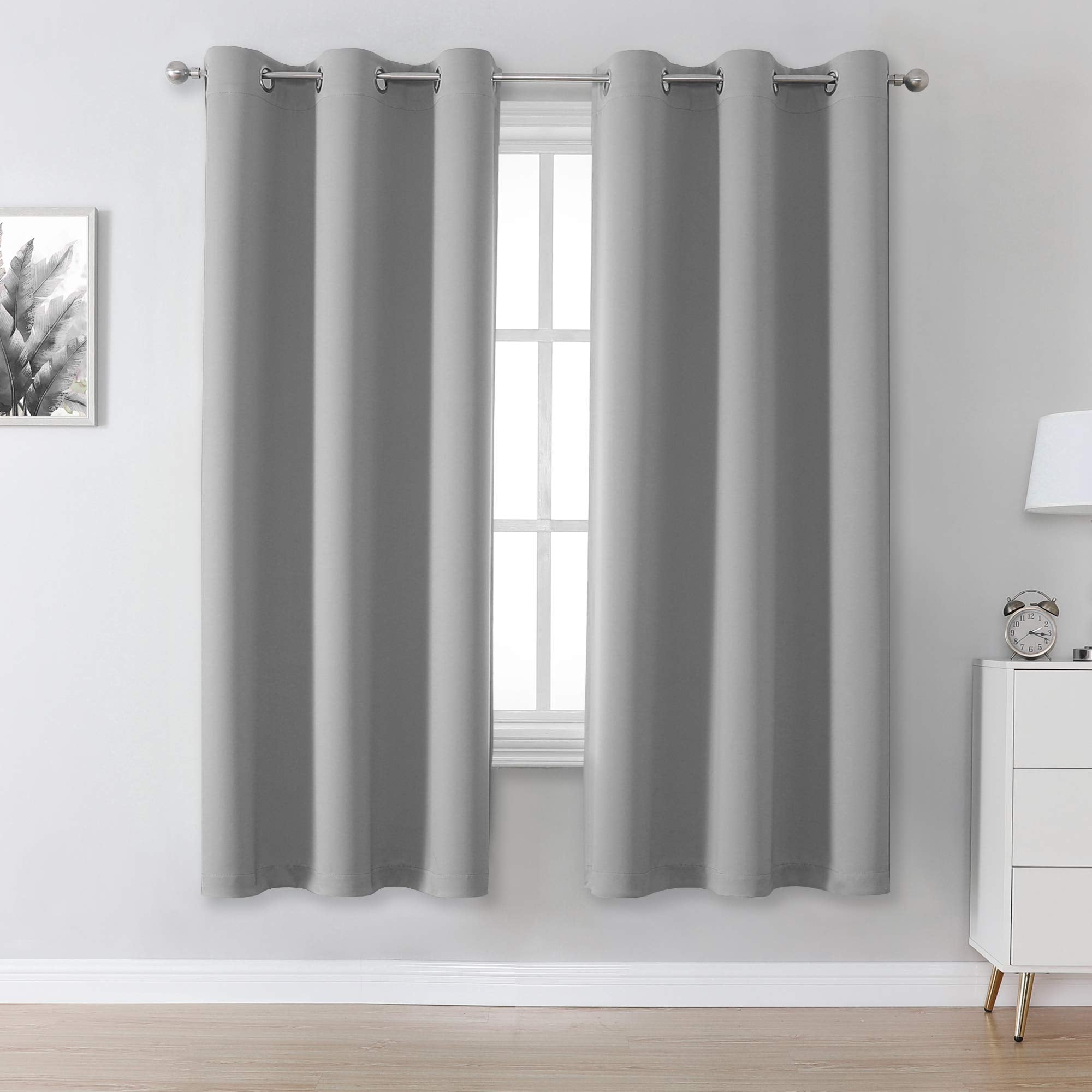 Dualife 72 Inches Long Room Darkening Thermal Insulated Blackout Curtains, Grommet Window Drapes For Bedroom Width 42 Inch By Le