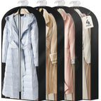 4 pack 60'' Clear Garment Bags for Hanging Clothes, Suit Bags for Closet Storage, Clothing Storage, Garment Bags for Travel Cove