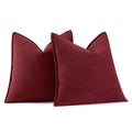 Miulee Pack Of 2 Christmas Burgundy Decorative Pillow Covers 20X20 Inch Soft Chenille Couch Throw Pillows Farmhouse Cushion Cove