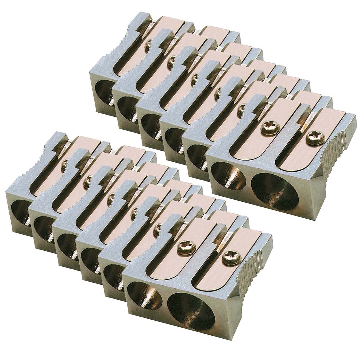 Charles Leonard CHL77755-12 Metal 2-Hole Pencil Sharpener - 12 Each
