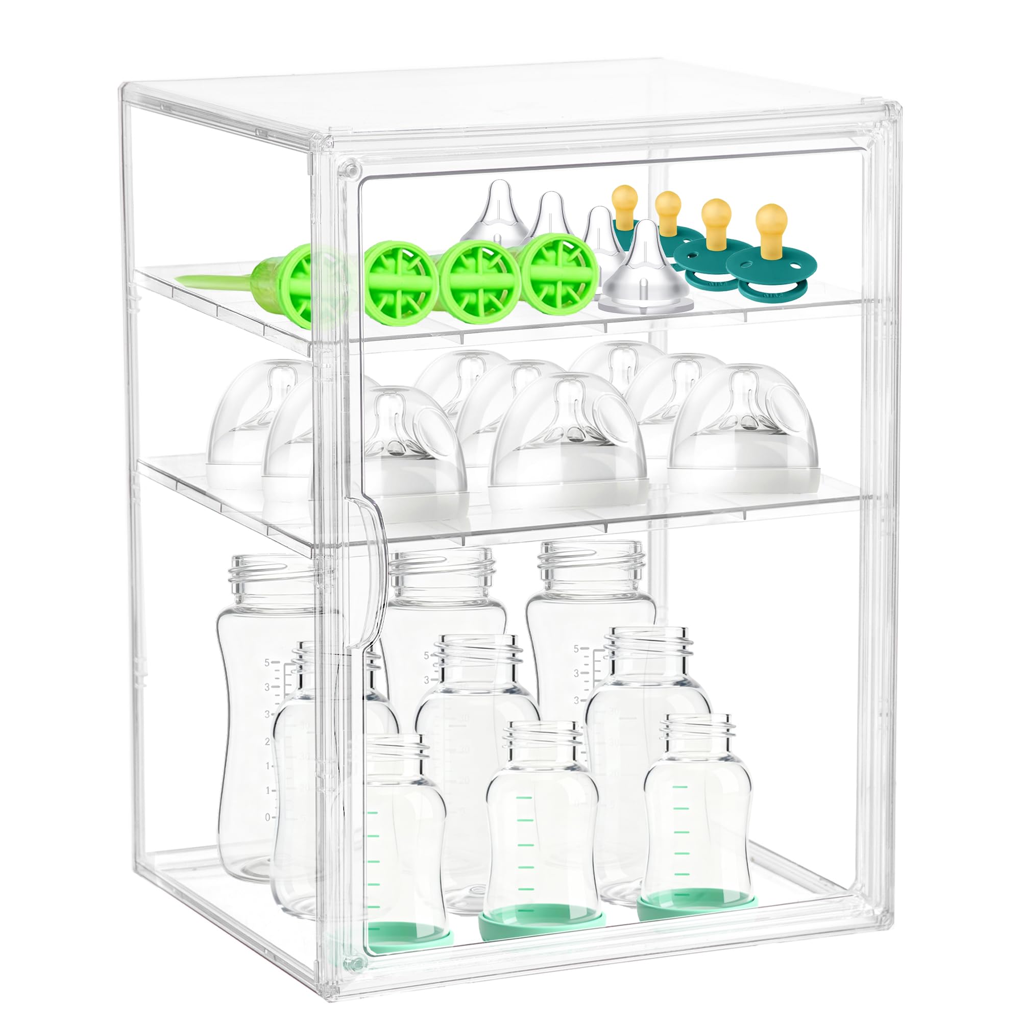 Lifelongpal Baby Bottle Organizer, 3-Tier Clear Bottle Station Organzier for Countertop Cabinet, Acrylic Storage Organizers Cont