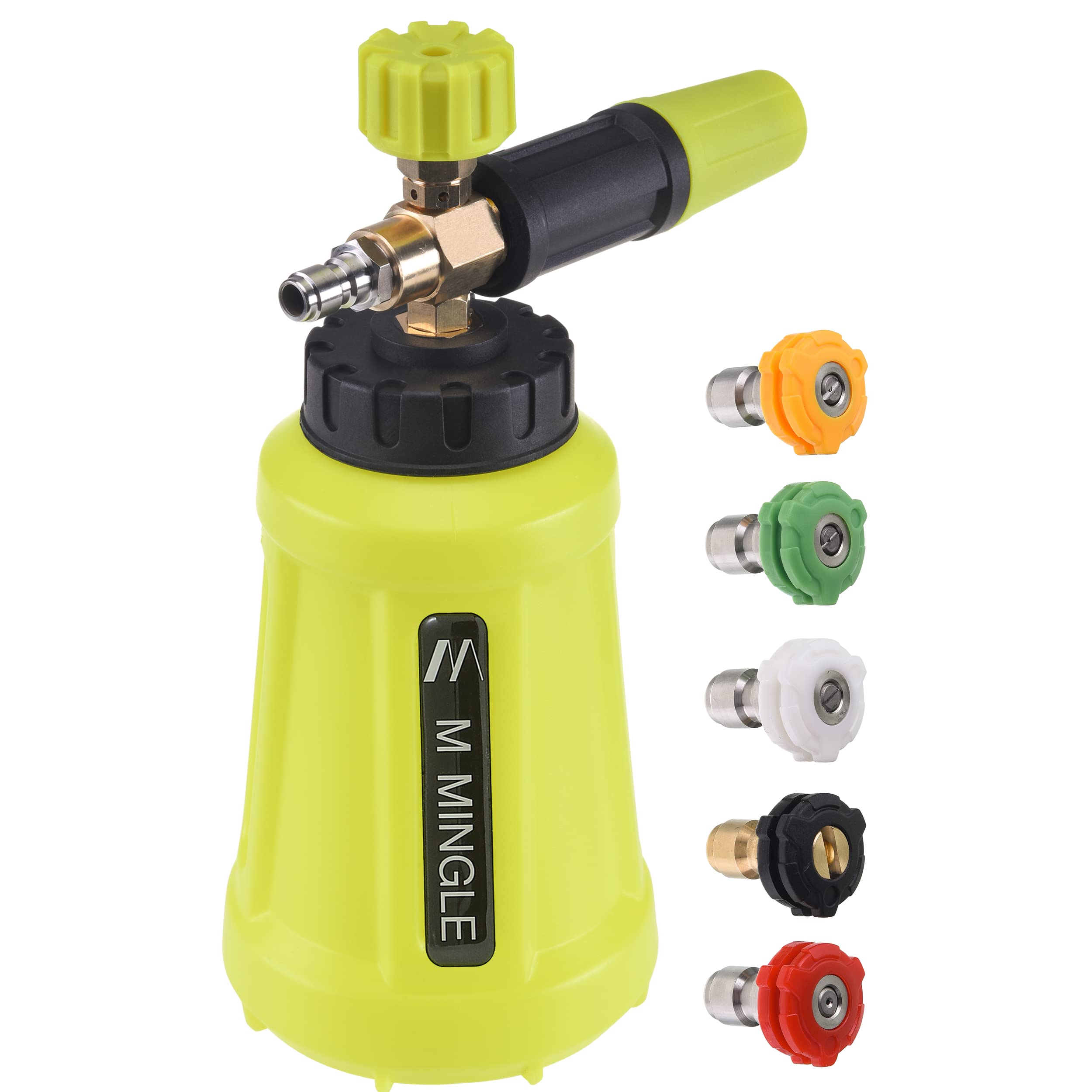 M Mingle Foam Cannon For Pressure Washer, Car Foam Sprayer With 1/4 Inch Quick Connector, Wide Mouth Heavy Duty Car Wash Foam Bl