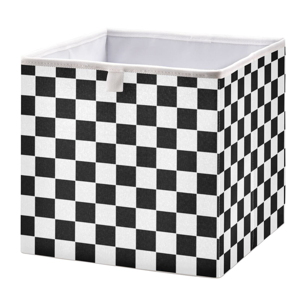 CaTaKu Checkered Racing Flag Cubes Storage Bins 11 inch Collapsible Fabric Storage Baskets Shelves Organizer Foldable Decorative