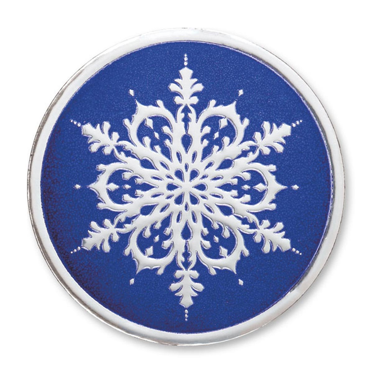 Paperdirect Blue And Silver Snowflake Embossed Foil Seals, 48 Count