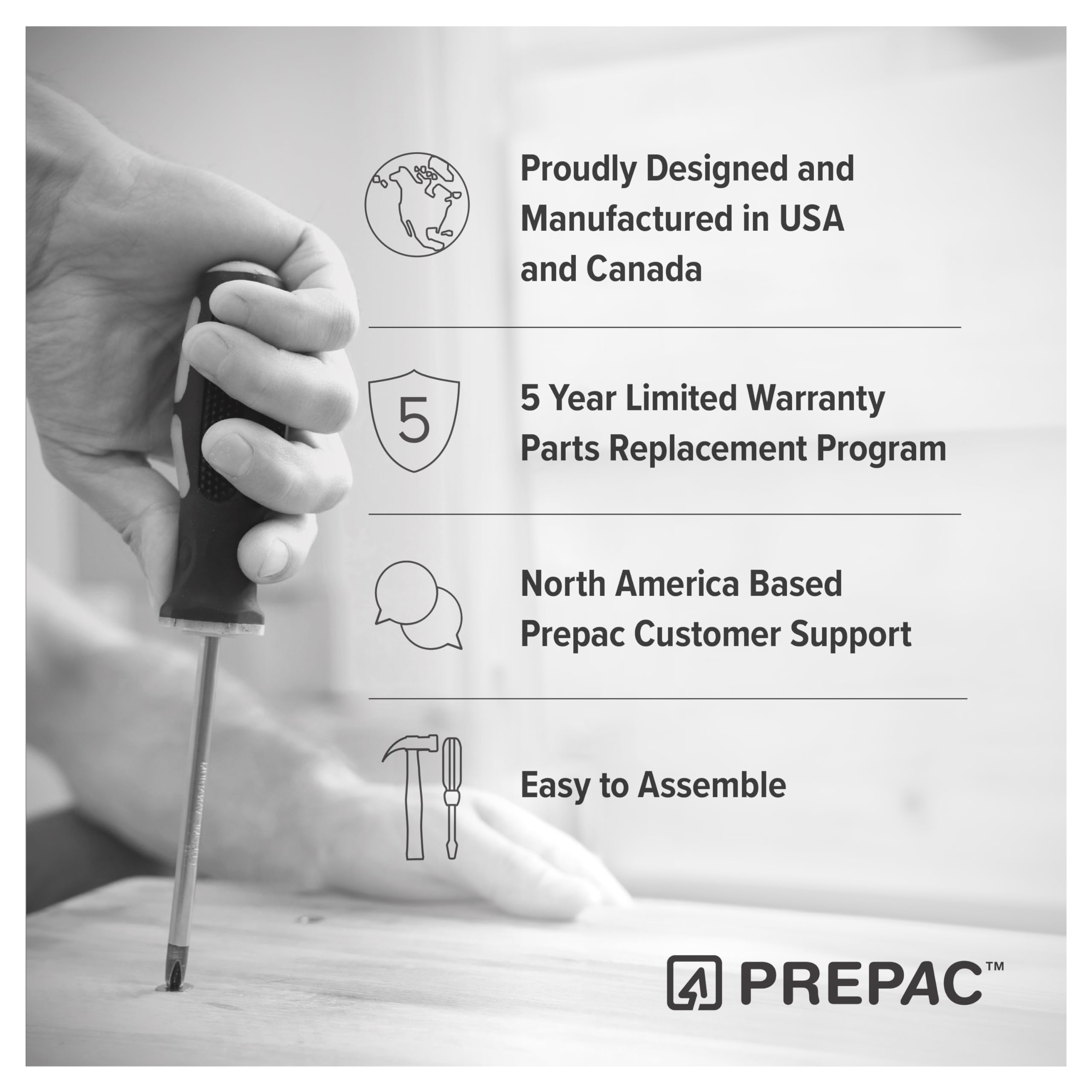 Prepac Rustic Ridge Farmhouse 6-Drawer Double Dresser, White Dresser For Bedroom, Chest Of Drawers With 6 Storage Drawers, 53.25” Wide X 18.25” Deep X 28.5” Tall, White