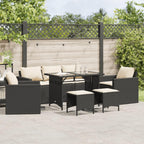 vidaXL 6-piece Lounge set with cushions poly rattan black