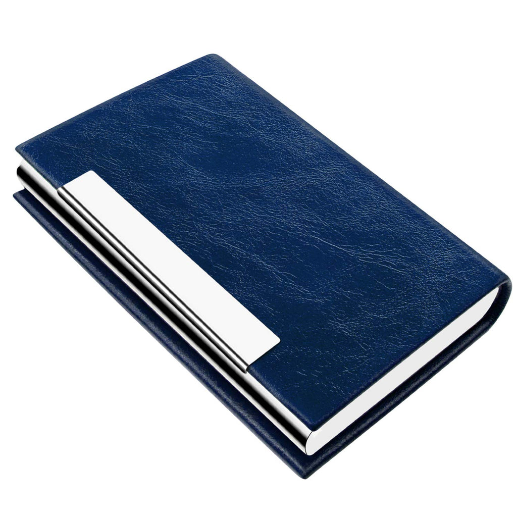Padike Business Card Holder, Faux Leather Wallet With Rfid Protection, V-Blue, Unisex