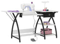 Sew Ready Comet Drawer Top Sewing Table, Black/White Grid