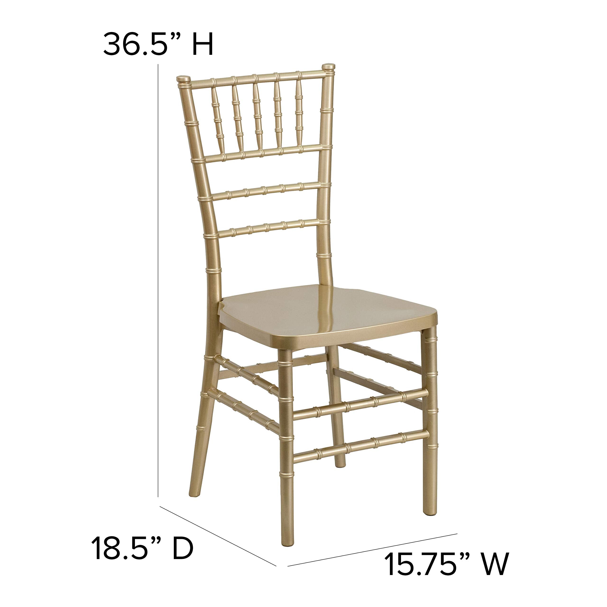 Flash Furniture Hercules Premium Series Chiavari Chair for Formal Events and Banquets, Commercial/Residential All-Occasion Event Chair, Gold