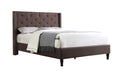 Home Life Premiere Classics Cloth Brown Linen 51 Tall Headboard Platform Bed with Slats Full - Complete Bed 5 Year Warranty Incl