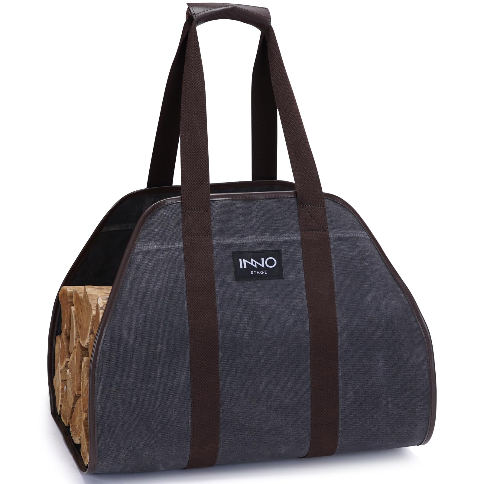 INNO STAGE Canvas Wood Carriers Log Tote Bag,40 X19  Firewood Holder,Fireplace Wood Stove Accessories