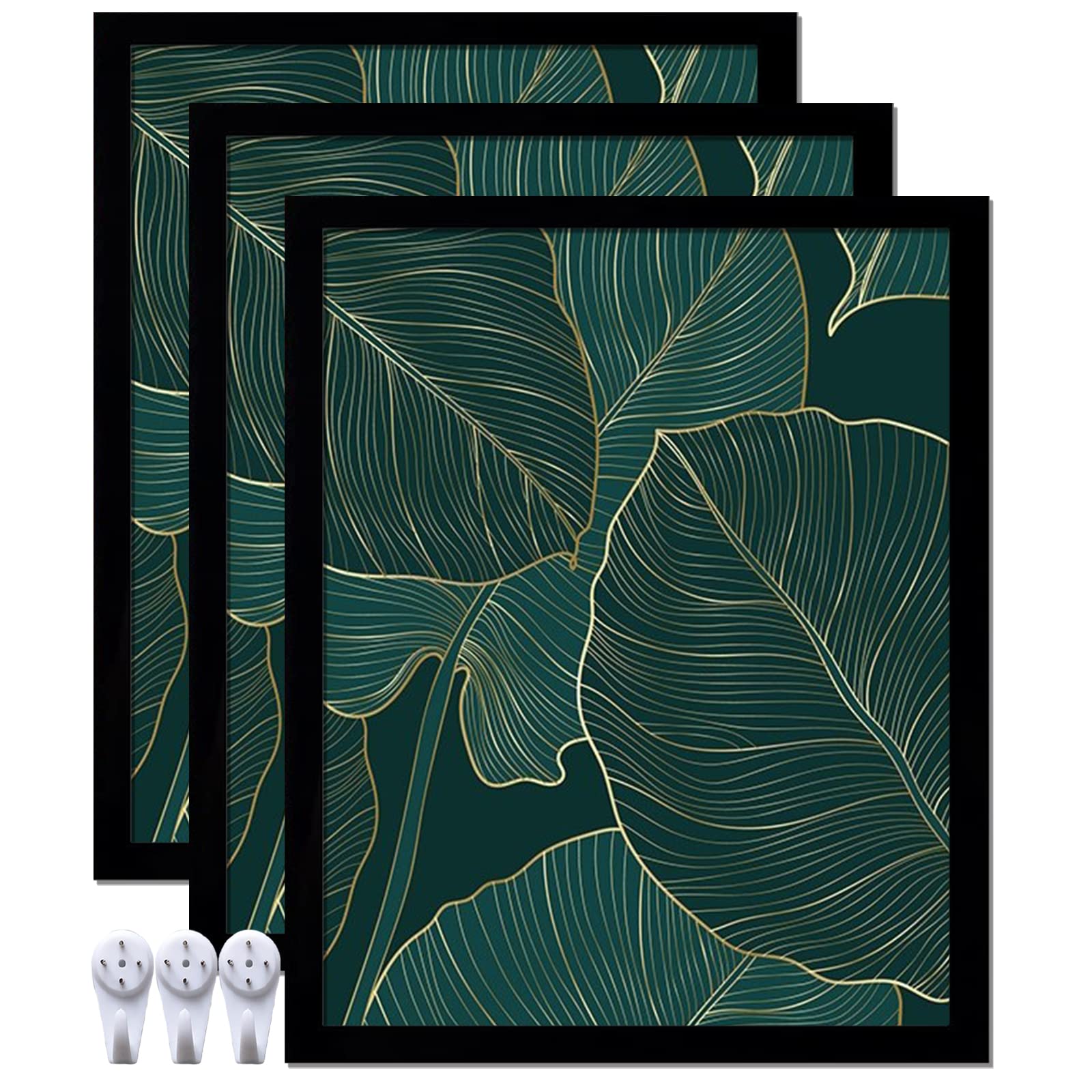 keibiubu Black 8x10 Picture Frame Set of 3, High Transparent Picture Frames for 8 x 10 Photo Poster Certificate Canvas Collage W
