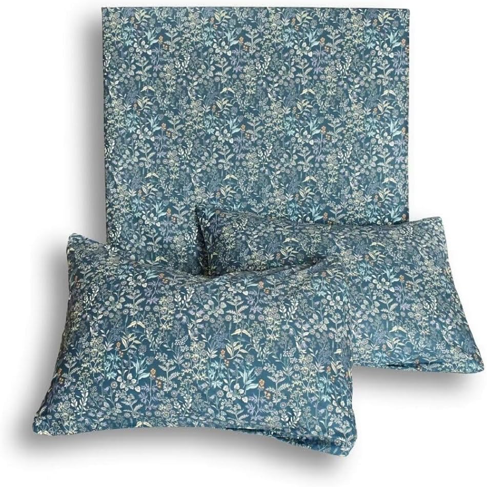 Blue Floral Duvet Cover King Vintage Flower Pattern Duvet Cover 100% Cotton Garden Style Comforter Cover Chic Botanical Floral B