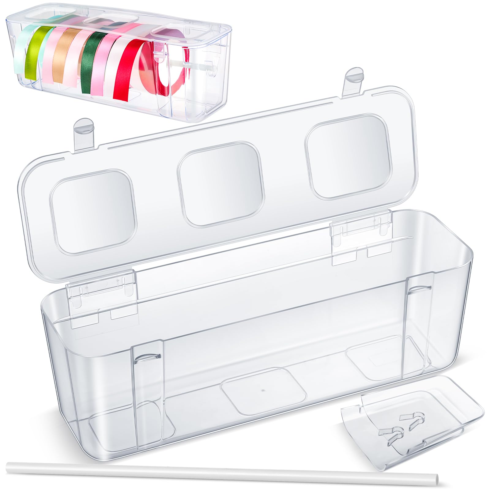 Saypacck 1 Pcs Ribbon Organizer Storage Craft Ribbon Holder Plastic Craft Room Organization for DIY Tape Sewing Spool Flower Sho