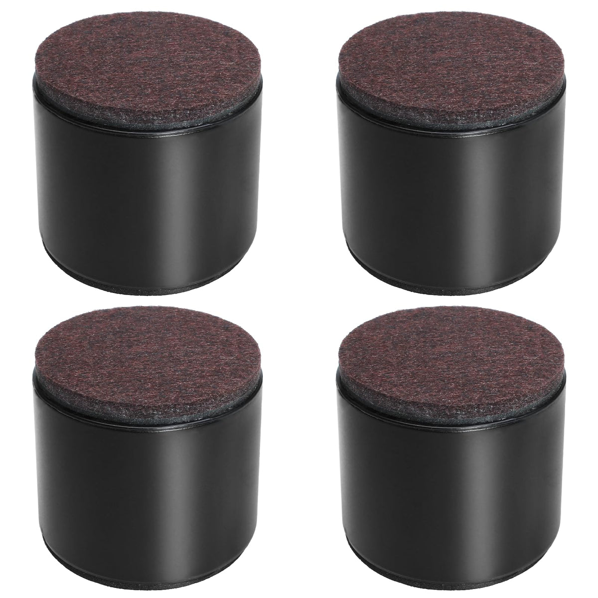 Bonsicoky 4 Pcs Self-Adhesive Furniture Bed Risers, Round Heavy Duty Carbon Steel Table Sofa Risers Adds 2' Height With Felt Pa