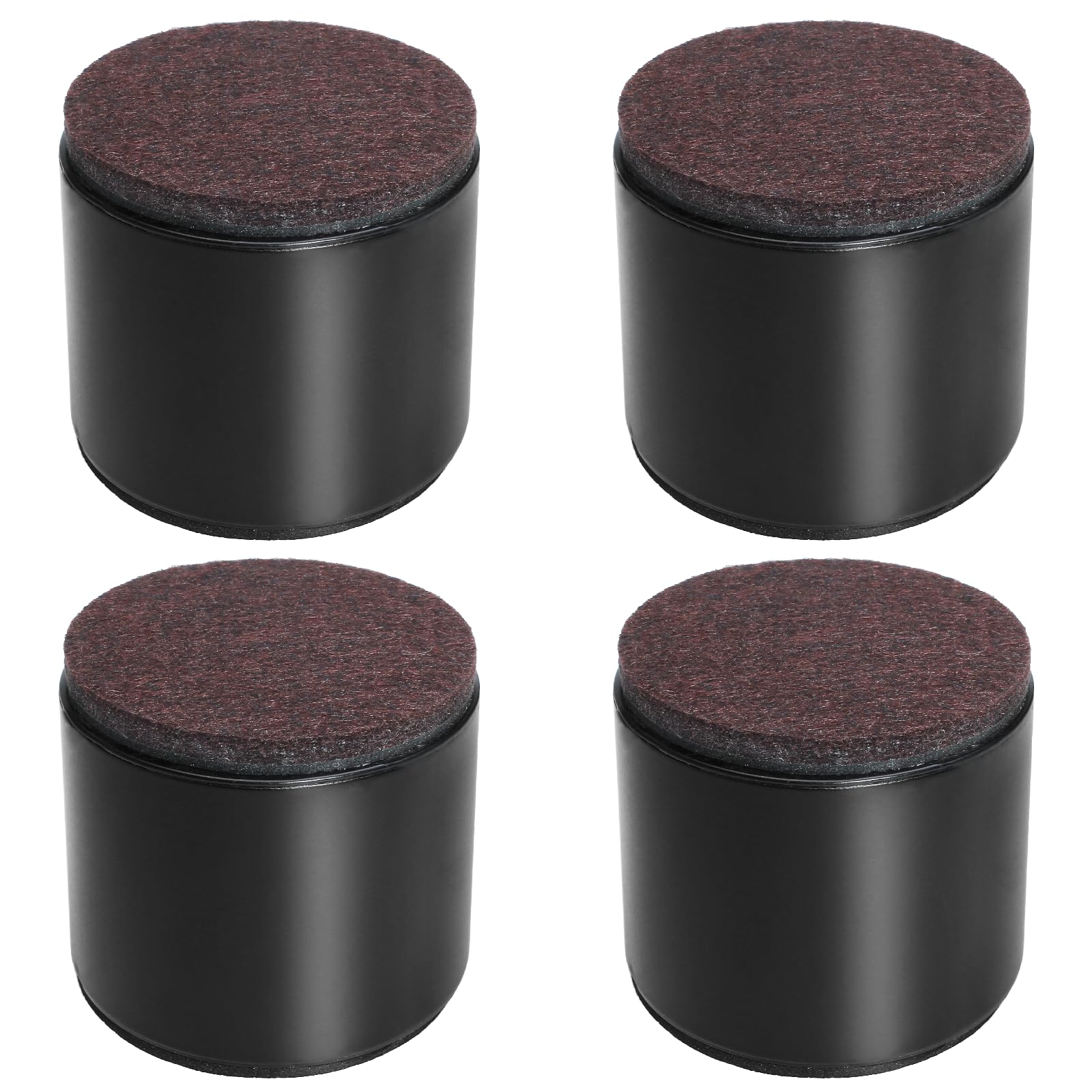 Bonsicoky 4 Pcs Self-Adhesive Furniture Bed Risers, Round Heavy Duty Carbon Steel Table Sofa Risers Adds 2' Height With Felt Pa
