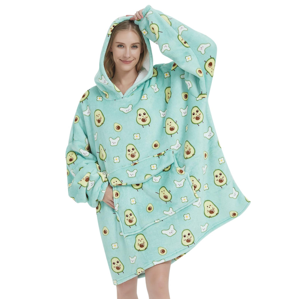 Fiosnow Avocado Blanket Hoodies for Women and Men Adult Oversize Wearable Blanket Hoodies for Soft and Warm