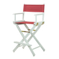 Casual Home 24" Director's Chair White Frame with Burgundy Canvas, Counter Height