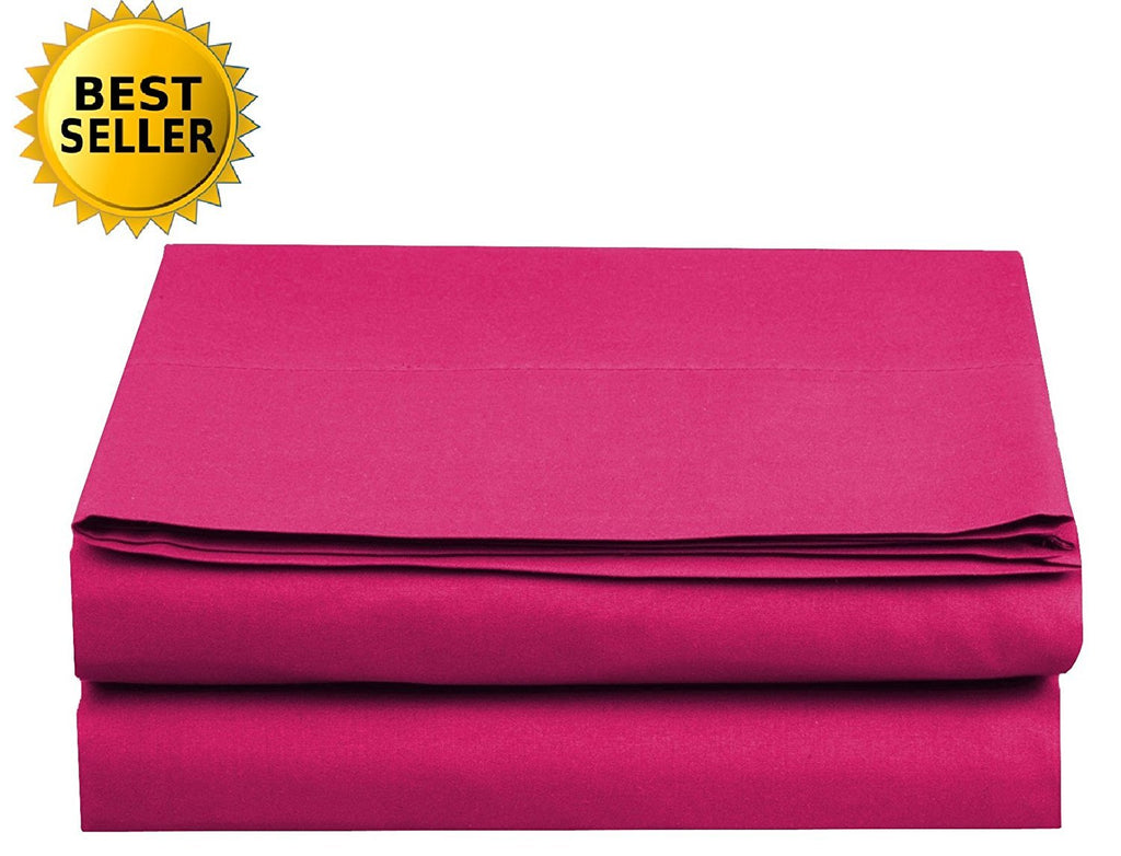 Luxury Flat Sheet On Amazon Elegant Comfort Wrinkle-Free 1500 Thread Count Egyptian Quality 1-Piece Flat Sheet, King Size, Pink