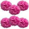 WYZworks Set of 6 - Cranberry 16 - (6 Pack) Tissue Pom Poms Flower, Halloween Party Decorations for Weddings, Birthday, Bridal, 