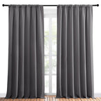 Nicetown Blackout Curtain Panels For Window - Thermal Insulated Rod Pocket Blackout Drapes/Draperies For Dining Room (2 Panels, W70 X L95 Inches, Grey)