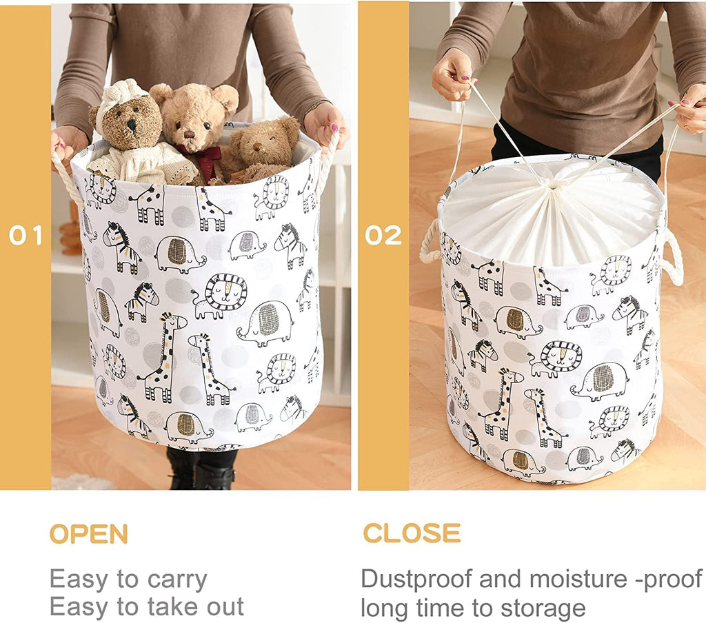 Inough Kids Laundry Basket Extra Large Baby Hamper For Nursery, 58L Kids Hamper Toddler Room Essentials, Waterproof Canvas Cloth