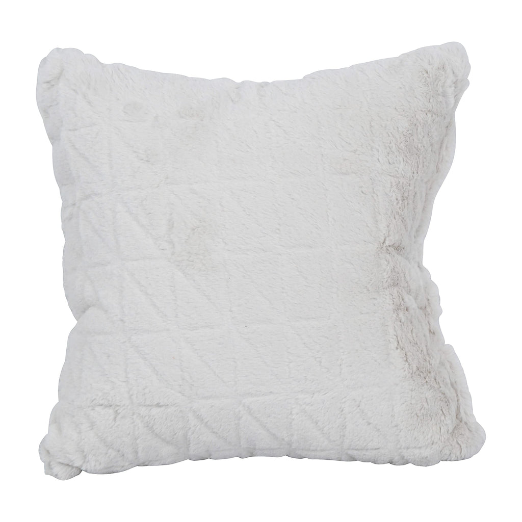Blazing Needles Square Faux Fur Throw Pillows, 17", Upton Natural 2 Count