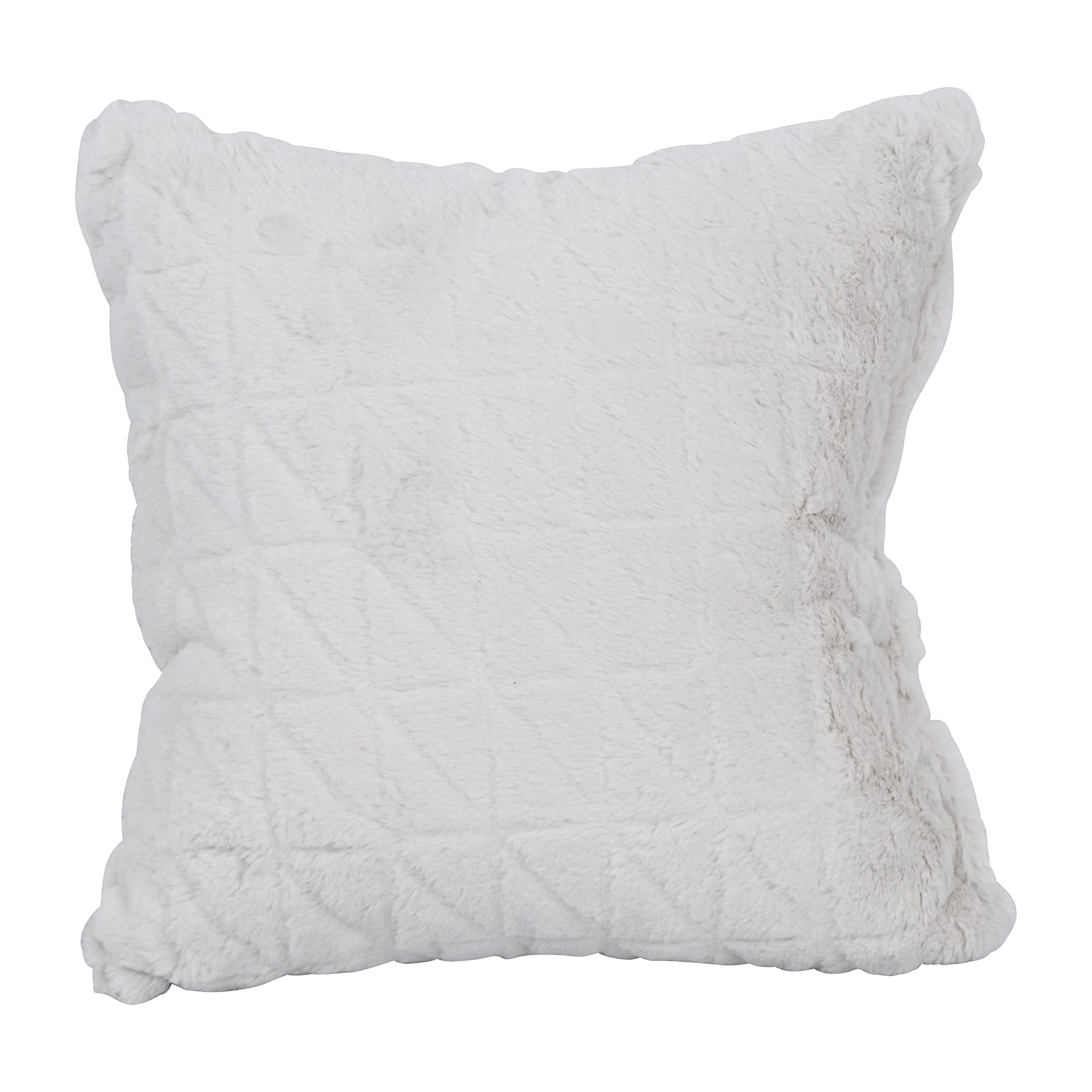 Blazing Needles Square Faux Fur Throw Pillows, 17", Upton Natural 2 Count