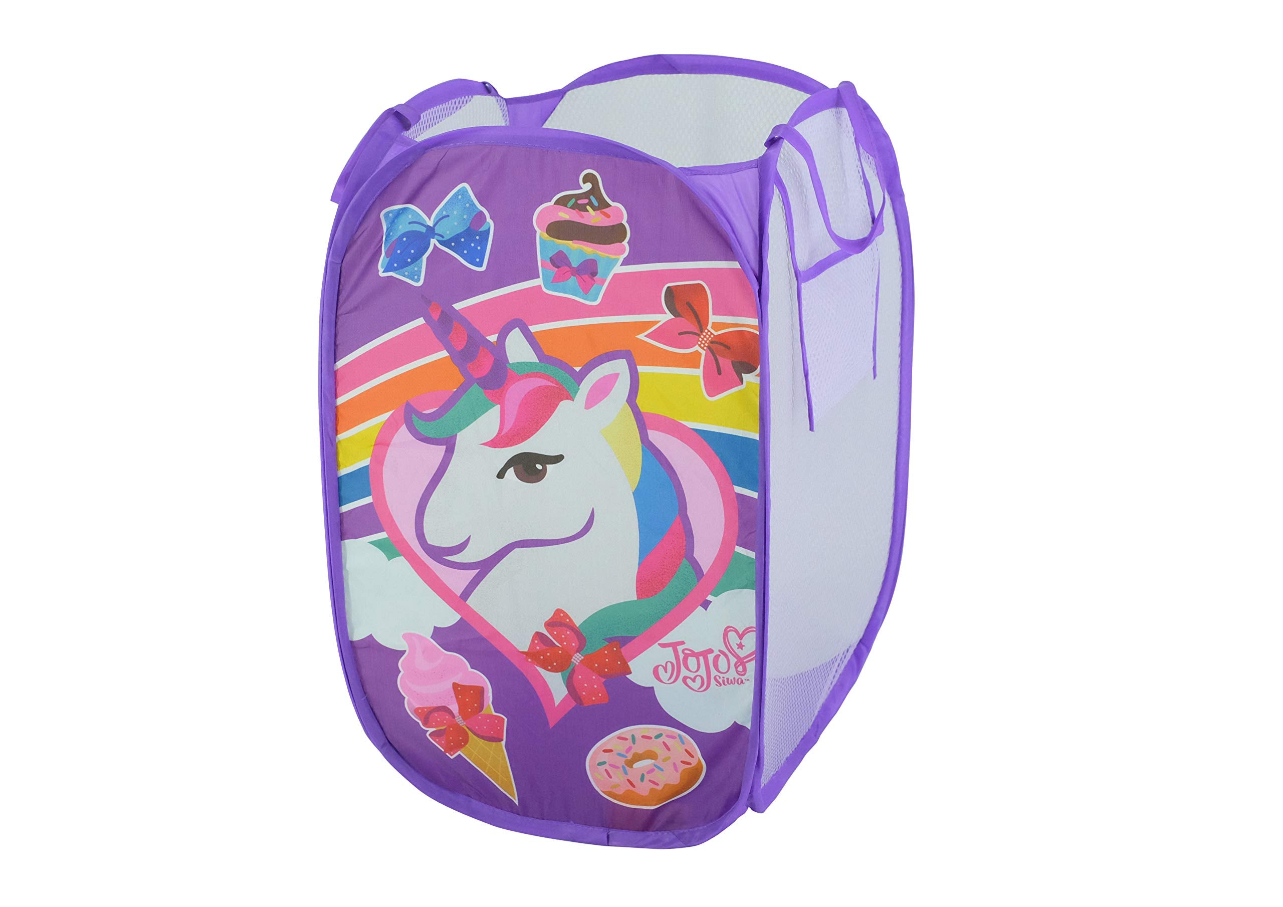 Idea Nuova Nickelodeon JoJo Siwa Pop Up Hamper with Durable Carry Handles, 21 H x 13.5 W X 13.5 L
