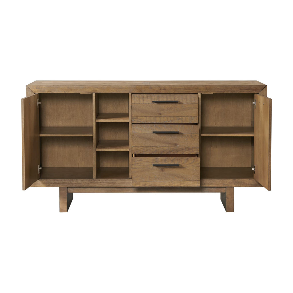 Intercon Landmark 66" Wide Sideboard with 3 Drawers and 2 Doors, Weathered Oak Furniture