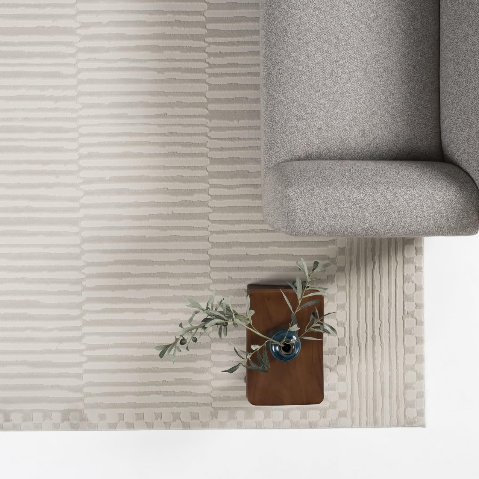 Revival Rugs Soloba 67x9 Washable Area Rug for Living Room Bedroom - 100% Recycled Oeko-TEX Certified, Medium Pile, Beige, Cre
