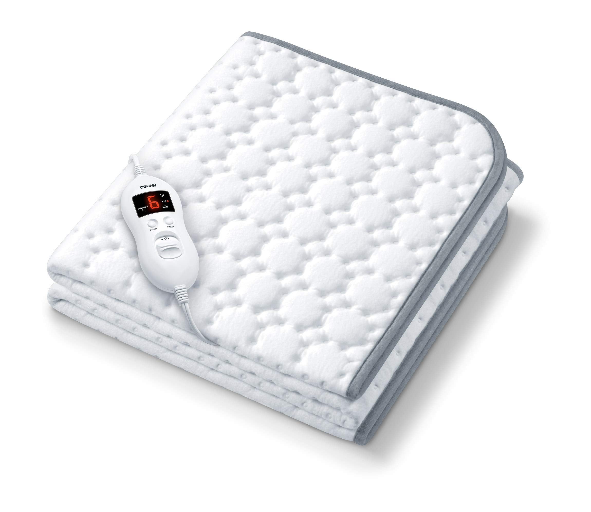 Beurer UWB55 Heated Underblanket | Electric Blanket with Super Soft Fleece - Personal Heating Pad Warmer with 8 Temperature Sett