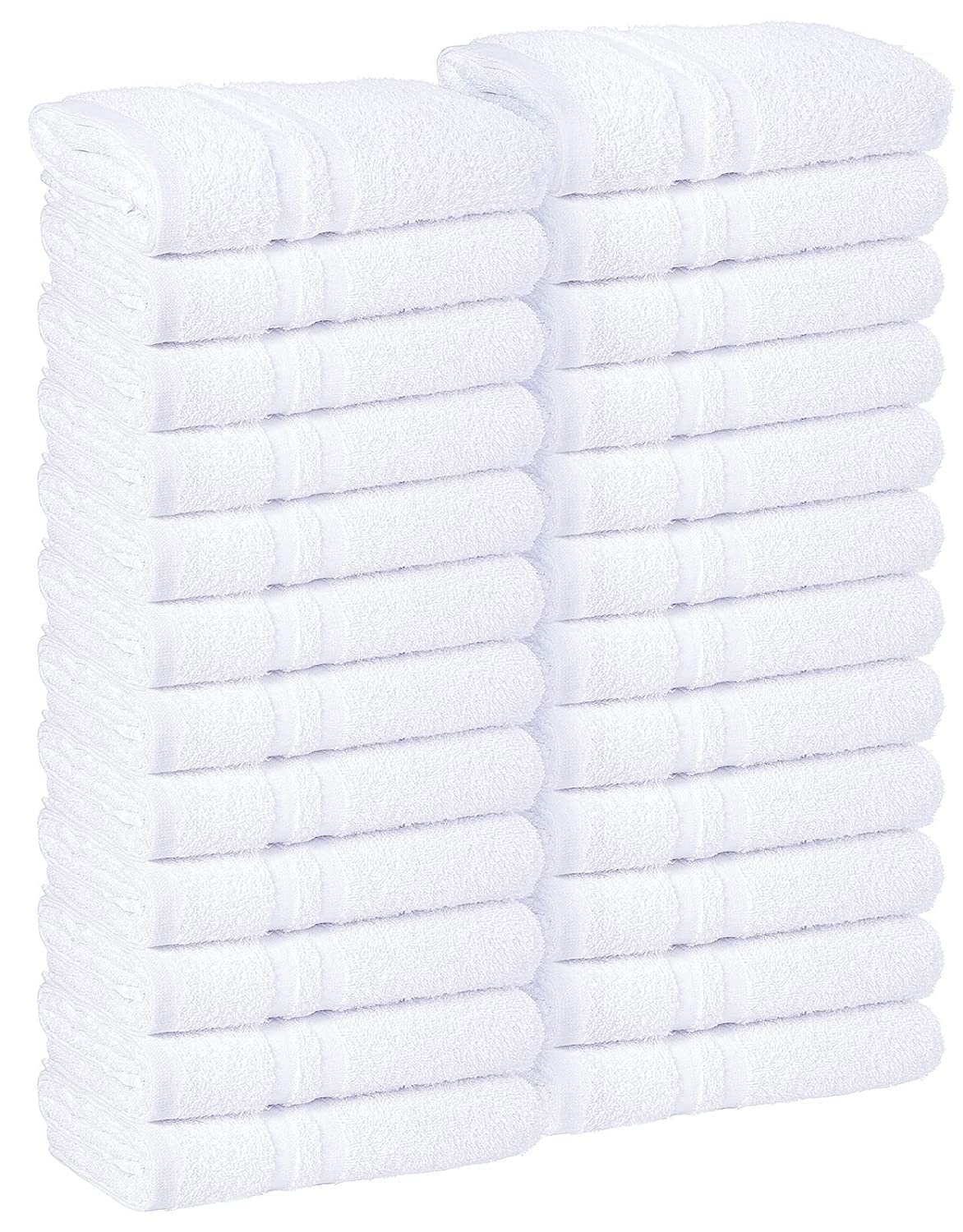 STF Linen Hand Towels (Pack of 24) White Economy Towels Salon Towels - 100% Cotton Spa Towels - 16 x 27 Inches Highly Absorbable