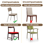 Ofidelity 6 Pack Plastic Chair Covers For Dining Room Chairs, Stain, Water And Kitty Scratch Resistant Clear Pvc Chair Protector With Adjustable Belt Strap For Most 18'- 20' Standard Chair