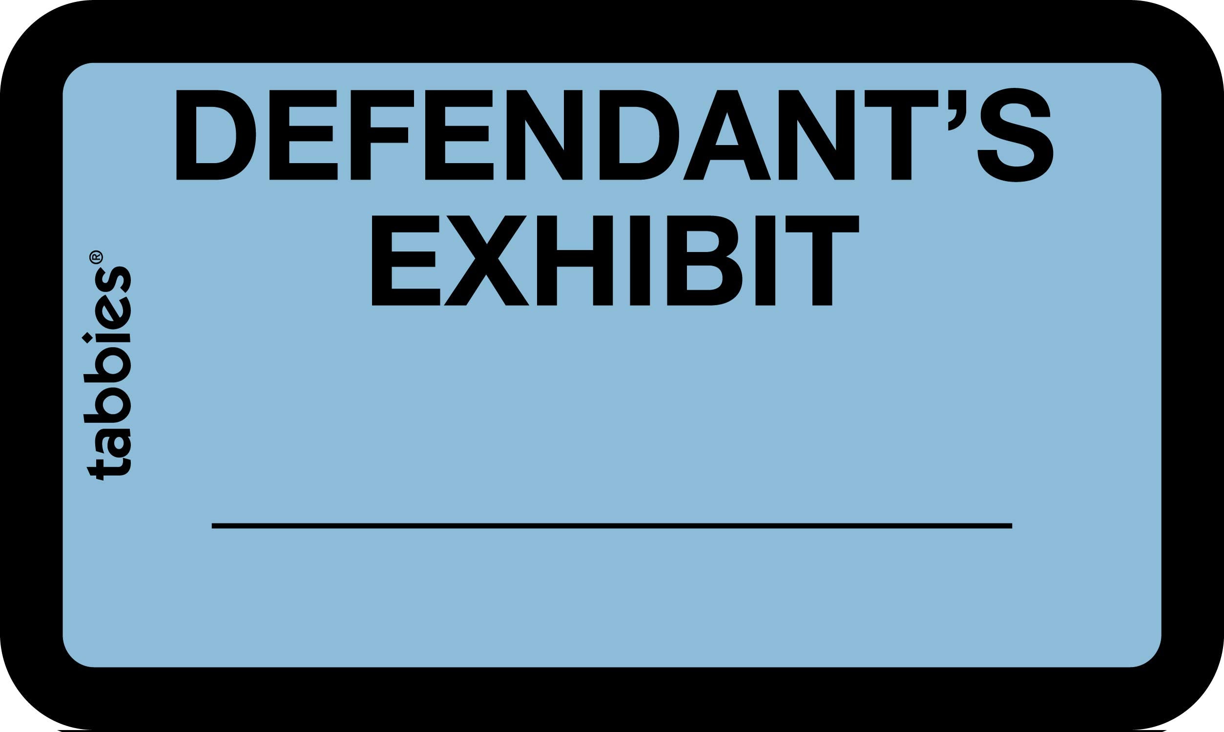 Tabbies Legal Exhibit Labels, Defendant'S Exhibit, 1.63 X 1, Blue, 9/Sheet, 28 Sheets/Pack, 252 Labels/Pack