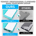 Yeahviy Clipboard With Storage, Large Capacity Nursing Clipboards With Low Profile Clip, Heavy Duty Plastic Storage Clipboard Wi