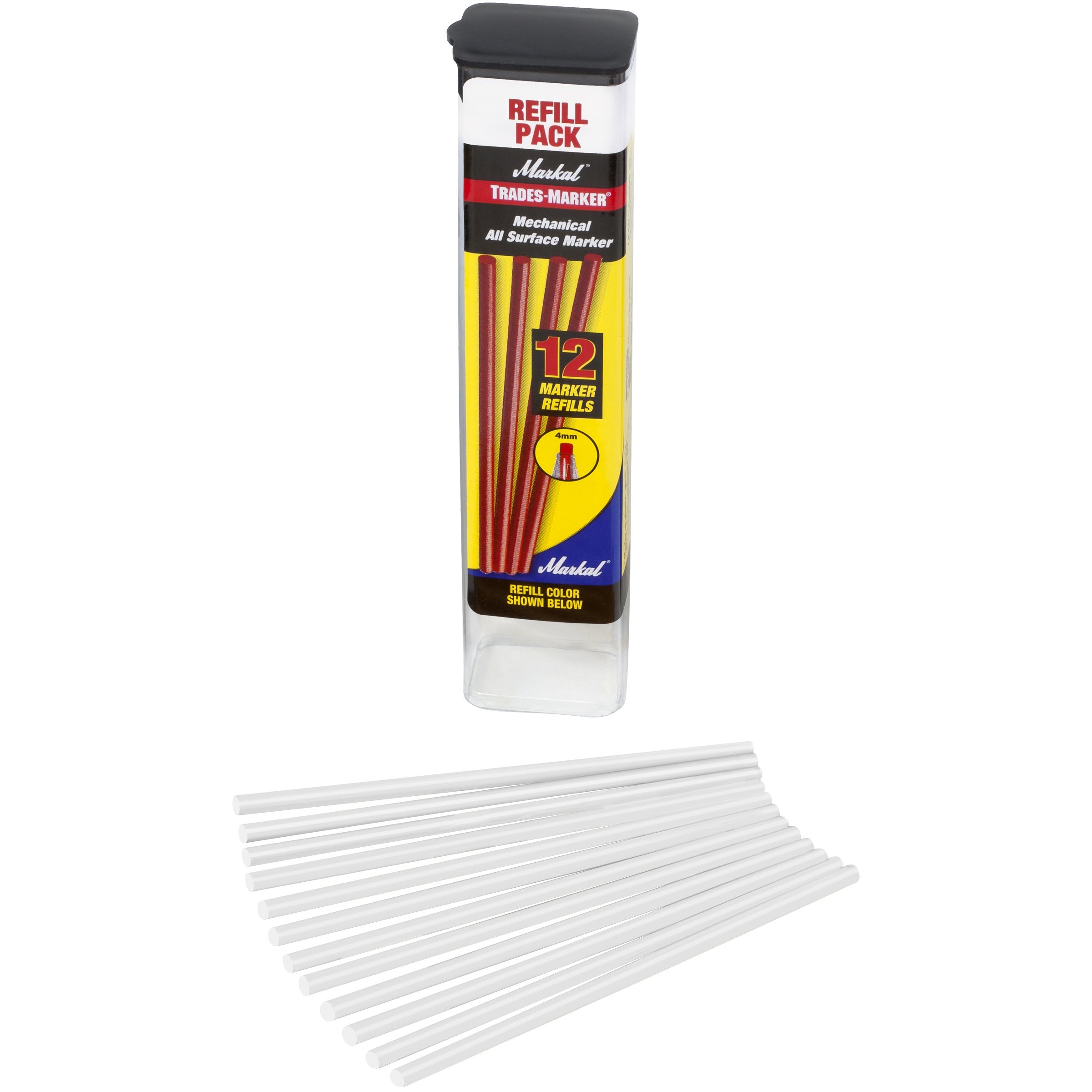 Markal 96240 Trades Marker Refill Pack (12 Refills), White